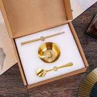 ราคา เซ็ทถ้วยทองเหลือง ตะเกียบช้อนสามชิ้น ทำด้วยมือหนาทองชามตะเกียบทองแดงของตกแต่งบ้านหัตถกรรมบนโต๊ะอาหาร สินค้าส่งจากไทย (20084667333)