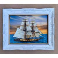 ราคา ภาพเรือสำเภาค้าขายเริญรุ่งเรือง พร้อมกรอบหลุยส์สีขาว ขนาดรวมกรอบ21x26นิ้ว ภาพเคลือบฟีล์มลามิเนตอย่างดี (1051916673)