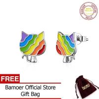 ราคา BAMOER ต่างหูสตั๊ดเคลือบลายคิตตี้สีรุ้งสำหรับผู้หญิงเครื่องประดับแฟชั่นเงินแท้925 SCE823 (1263276615)