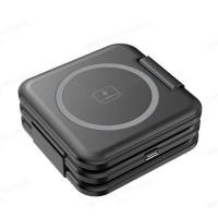 ราคา pici123 Folding magnetic three in one wireless charging stand wireless mobile phone earphones watch (20850889428)