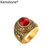 ราคา Kemstone creatived 21 มิลลิเมตรสแตนเลสสีแดงหินนาวิกโยธินแหวนสำหรับผู้ชายเครื่องประดับของขวัญ (2826422297)