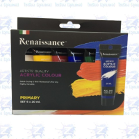 ราคา Renaissance Acrylic Set 6 colour ชนิดหลอด 20ml ชุดสีอะคริลิคเรนาซองซ์ (21151998858)