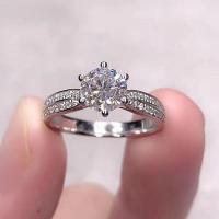 ราคา แหวนเทียมกระเป๋าเพชร Mosang หนึ่งกะรัตผู้หญิงอารมณ์เรียบง่ายรักเพทายข้อเสนอแหวนเพชรแหวนสำหรับแฟน hot (19636433509)