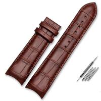 ราคา สายนาฬิกาหนังแท้สำหรับ Tissot T035 607 407 439สายนาฬิกาพร้อมสายรัดข้อมือตัวผีเสื้อสายเปลี่ยนสำหรับสายขนาด22มม 23มม 24มม (12056916372)