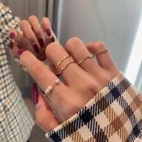 ราคา FINE เกินไปเกาหลีแฟชั่น Retro ทองเงินแหวนมุกชุด Elegant เพชรแหวนสวมนิ้วสตรีเครื่องประดับอัญมณี (9129809732)