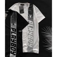 ราคา พร้อมส่ง เสื้อยืดเพย์บอย playboy ผ้าคอตตอล งานสกรีนแถบข้าง (17986280049)