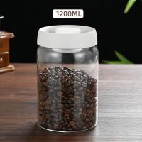 ราคา DT hot Coffee Beans Vacuum Sealed Tank Glass Food Storage Household Moisture proof Air Extraction Tea Push Candy Jars Organizer (20552318508)