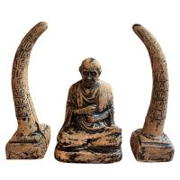 ราคา พระสมเด็จโตเนื้อผงพร้อมงาคู่หน้าตัก 3 นิ้ว (14295773409)