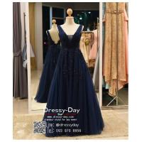 ราคา ชุดราตรีออกงาน ชุดราตรียาว PF074 ชุดราตรียาวแขนกุด คอวี ชุดไปงานแต่งงาน กลางคืน สวยหรู (8472416661)