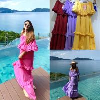 ราคา Basic เดรสระบายไหล่ 3 ชั้น (19387640657)