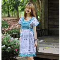 ราคา ชุดดอย ชุดเดรส ชุดพื้นเมือง ชุดผ้าฝ้ายพิมพ์ลาย ทรงเกาหลี สวยน่ารัก ตอนรับหน้าหนาว (19950421613)
