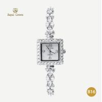 ราคา Royal Crown รุ่น 3808B นาฬิกาข้อมือผู้หญิงเล็กๆกันน้ำ ล้อมเพชร แบรนด์เนมแท้ Vayo Jewelry (21174092169)