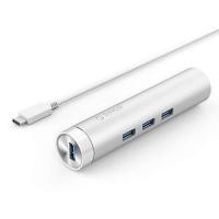 ราคา ORICO USB Type C USB3 0 Hub with Gagabit Ethernet Aapter ใช้กับเครื่อง Mac (964530716)