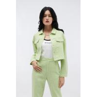 ราคา ESP เสื้อแจ็คเก็ตทรงครอปลายกราฟิก ผู้หญิง สีเขียว Graphic Cropped Jacket 5786 (17910700006)