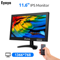 ราคา Stock Eyoyo 11 6นิ้ว1366X768 HDMIจอภาพIPS 16 9โลหะหน้าจอLEDสนับสนุนHDMI VGA AV BNCอินพุตเสียงวิดีโอชุดกลองแบบพับได้ผนังวงเล็บและรีโมทคอนโทรลสำหรับPCกล้องวงจรปิดกล้องคอมพิวเตอร์Raspberry Pi (1809599684