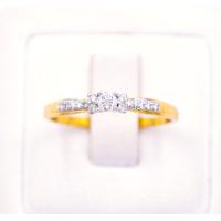 ราคา Happy Jewelry แหวนชู เม็ดลูก ข้างละ 2 เม็ด บ่าจีบเพชร ทองแท้ 9k 37 5 เพชรเกสร ME994 (17327237829)