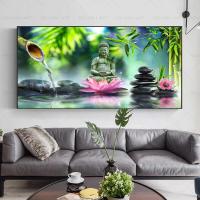 ราคา ของขวัญผ้าใบวาดภาพภาพตกแต่งบ้านศิลปะบนผนังพระพุทธเจ้าไม้ไผ่เซน ไร้กรอบ (20745182943)