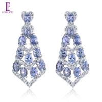 ราคา Lohaspie Jewelry Real Earring Silver 925 Original Sale Natural Tanzanite Gemstone Stud Earrings Purple Gemstone Stud Earring Women Fashion Stud Earrings Jewelry (19802868822)