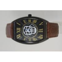 ราคา นาฬิกาข้อมือผู้ชายหญิง เรือนทองโลหะเคลือบดำ สายหนังแท้ ระบบ Quartz 3เข็ม หน้าปัดคลาสสิค killing ขนาดหน้าปัด30mmx38mm รุ่น CON 7030B (20385511272)