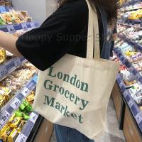 ราคา Happy กระเป๋า ผ้าแคนวาสแฟชั่นสไตล์ เกาหลี สกรีน อักษร canvas bag (14158986044)