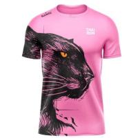 ราคา เสื้อวิ่ง เสื้อกีฬา Thairun ไทยรัน เสือดำพื้นสีชมพู แขนสั้น (21165113544)