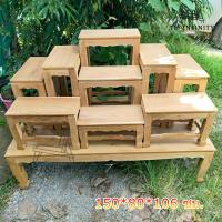 ราคา TH โต๊ะหมู่บูชาไม้สักทั้งชุดรวมฐานหมู่ 9 หน้า 9 150 80 106 ซม รวมฐาน งานไม้สัก งานไม่ได้ทำสี (14598781905)