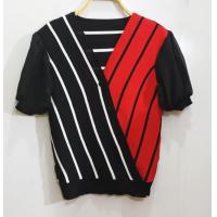 ราคา เสื้อไหมพรมแฟชั่นทูโทน แขนชีฟอง ไขว้หน้า กระดุมหลอก (17290867393)