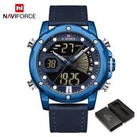 ราคา NAVIFORCE Men Casual Watches Sale Original Waterproof 3ATM Fashion Sports Genuine Strap Watch Multifunctional Chronograph Dual Calendar with Luminous Hand Digital Display Wristwatch (21015675139)