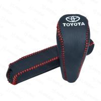 ราคา Yaris ฝาครอบลูกบิดเกียร์หนังแท้2008 2013โตโยต้า Vios ปกหนังเย็บด้วยมือ Penutup REM Tangan (20555194093)