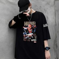 ราคา เสื้อยืดคอตตอน เสื้อยืดคุณภาพดี S 5XL เสื้อยืดโอเวอร์ไซส์เสื้อยืดสไปเดอร์แมน Spiderman Marvel T shirts รุ่น 04TB 205 ผ้าฟอกดำ Supercomics (20027401981)