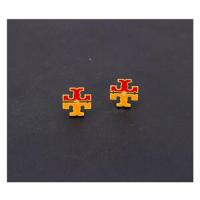 ราคา Tory Burch ต่างหูเม็ดกลมต่างหูเม็ดกลมแฟชั่นสไตล์คู่เคลือบสีชุบทองสวยงามสไตล์เรโทรป้ายสี่เหลี่ยม high quality (17269061550)