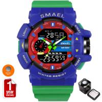 ราคา SMAEL นาฬิกาข้อมือผู้ชาย หญิง 100 กันน้ำ รับประกัน 1 ปี Sport Digital LED Analog รุ่น SM1436 พร้อมกล่องเหล็ก SMAEL (1496476526)