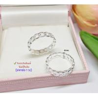 ราคา แหวนเงินแท้92 5 แหวนลายโซ่ แบบเกลี้ยง หน้ากว้าง 4mm size 5 12 ราคาต่อวง เรือนเงินแท้ (17415558072)