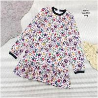 ราคา TW8364 เดรสพิมพ์ลายดอกชายระบายแขนยาว (480376103)