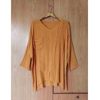 ราคา เสื้อตัวยาวอก 50 สีเหลืองงานผ้าฝ้าย มีกระเป๋าตรงหน้าอก (17809833707)