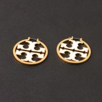 ราคา Tory Burch ต่างหูเคลือบสีทองเงาสำหรับผู้หญิงต่างหูโลโก้ high quality (17269022450)