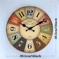 ราคา 1ชิ้น10 12 14 16นิ้ว MDF ไม้นาฬิกาติดผนังแบบวินเทจชนบทนาฬิกาแขวนผนังควอตซ์สไตล์วินเทจ (20655398071)