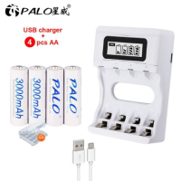 ราคา Plao สมาร์ท 4 ช่องชาร์จแบตเตอรี่เครื่องชาร์จแบตเตอรี่ 1 2V AA AAA NiCd NiMH เครื่องมือชาร์จจอแสดงผล LCD (19455880264)