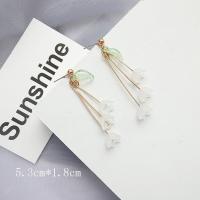 ราคา ต่างหูระย้าระย้าอัลลอยด์ตุ้มหูห้อยผู้หญิงรูปดอกไม้สีขาว1คู่ต่างหูงานแต่งงานเกาหลี (19535516324)