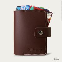 ราคา กระเป๋าใส่บัตร สลักชื่อฟรี หนัง PU Bifold Card Book Holder ใส่บัตรได้ 22 ใบ (19745411044)