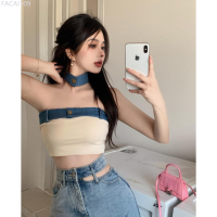 ราคา เสื้อกล้ามยีน เปิดไหล่ข้างเดียว เซ็กซี่ เปลือยหลัง ยอดนิยม Sk5707 (20720560029)