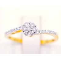 ราคา Happy Jewelry แหวนเพชรดอกไม้ บ่าเพชรก้านบิด ข้างหัวใจ ทองแท้ 9k 37 5 เพชรเกสร ME795 (16979066359)