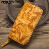 ราคา สมาร์ท King Vintage แฟชั่นของแท้กระเป๋าถือบุรุษหนังวัวกระเป๋าสตางค์ธุรกิจสบายๆทำด้วยมือผู้ชายกระเป๋าสตางค์ใส่โทรศัพท์ได้กระเป๋าคลัตช์หนังวัวกระเป๋ากระเป๋าสตางค์ (9688238298)