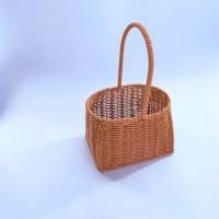 ราคา ตะกร้าหวายสานหวายเทียมพลาสติกแฮนด์เมดตะกร้าของขวัญแบบหิ้วอุปกรณ์เก็บดอกไม้และพืชสีเขียวสำหรับร้านดอกไม้ (11712665133)