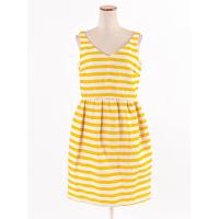 ราคา jaspal เดรสแขนกุด ผ้าพิมพ์ลายทาง ป้ายแบรนดฺ์ระบุไซส์ S ซิปด้านหลัง Preloved (20674896095)