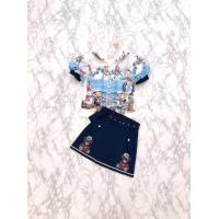 ราคา Anchor Teddy Set ชุดเซ็ต 2 ชิ้นสีน้ำเงินฟ้า พิมพ์ลายน้องหมี เสื้อแขนตุ๊กตาพอง ติดกระดุมหน้า กระโปรงสั้นมีเข็มขัดปักลาย (21350301448)