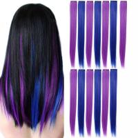 ราคา 13 Pcs Colored Party Highlights Colorful Clip in Hair Extensions 55cm Straight Synthetic Hairpieces (16972940347)