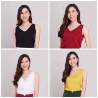 ราคา เสื้อแขนกุดคอวี ผ้าไหมญี่ปุ่น (4253766782)