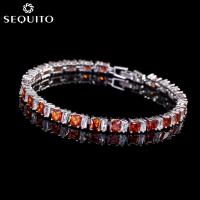 ราคา Segstop ขายแฟชั่นหรูหราต่างหูเครื่องประดับคุณภาพสูง18K ทองคำขาวชุบตัด AAA CZ หินกำไลข้อมือสำหรับงานเลี้ยงค็อกเทล B063 (2552790686)