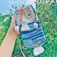 ราคา กระเป๋าหูรูด กระเป๋าปลา งานแฮนด์เมด ผ้าย้อมคราม แมชท์ชุดมินิมอล น่ารักมากกก กระเป๋าใส่โทรศัพท์ ห้อยคอ (20628096491)